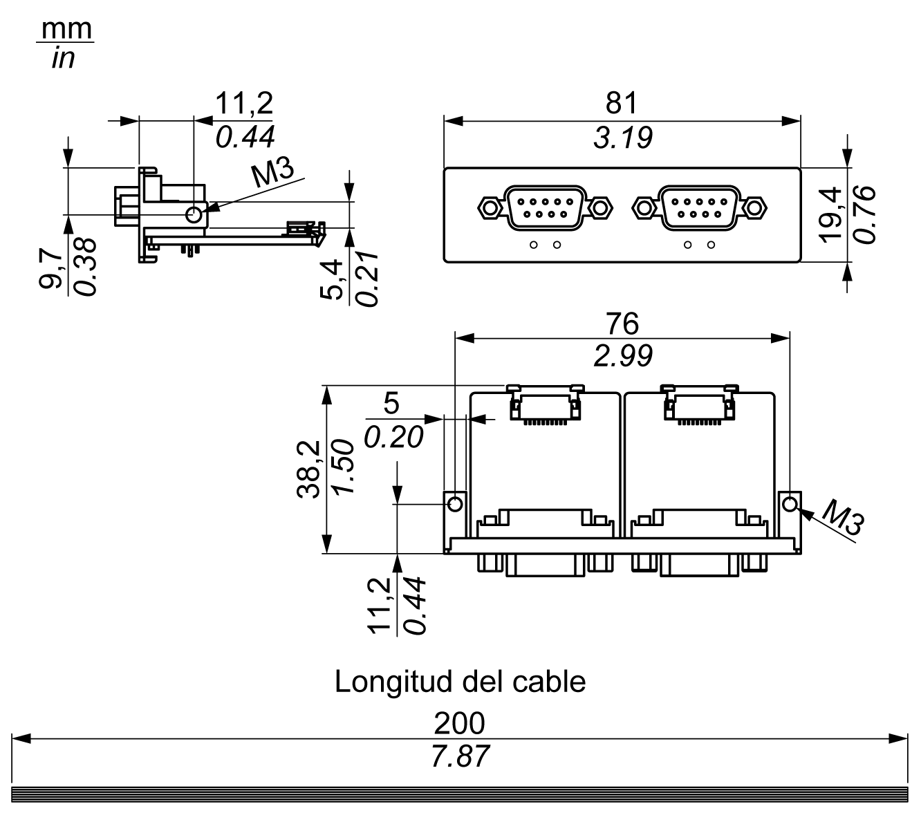 Descripción de la interfaz RS-232, RS-422/485